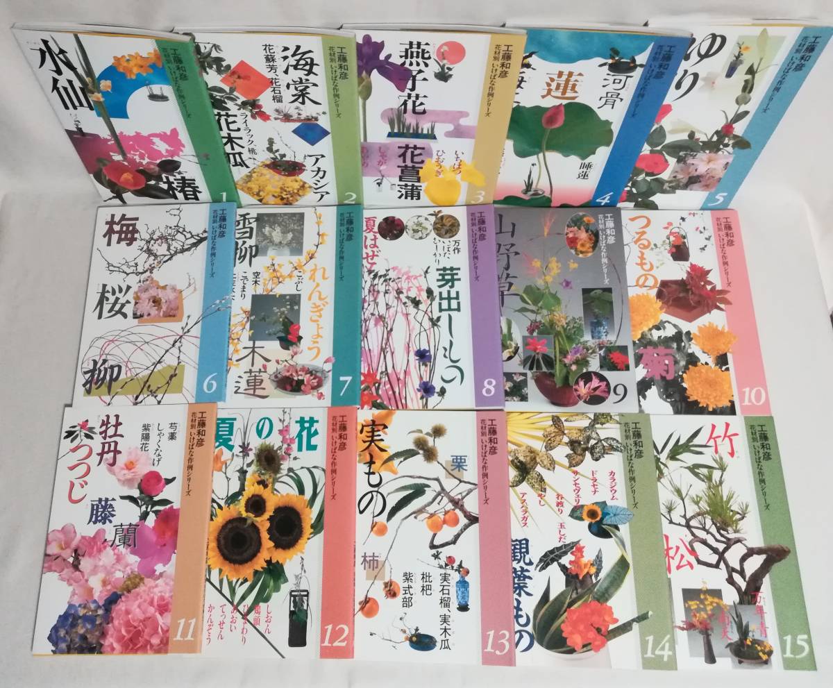 Ｄい　花材別 いけばな作例シリーズ　全15巻セット　せんだん書房　工藤和彦　1988～1993年　ほとんど初版　_画像2