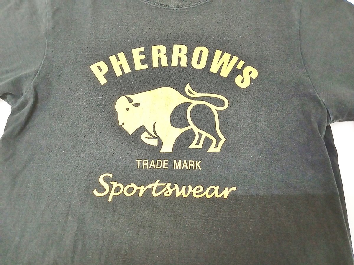 [12B-511-177-1] Pherrow's フェローズ Tシャツ 半袖 サイズ36 ブラック_画像5
