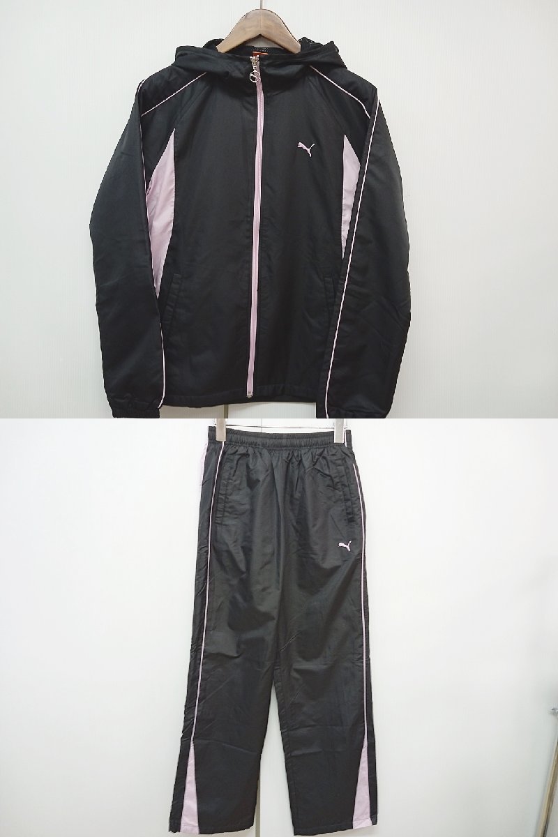 [12B-511-189-1] PUMA Puma jersey sport wear setup top and bottom set size M black 