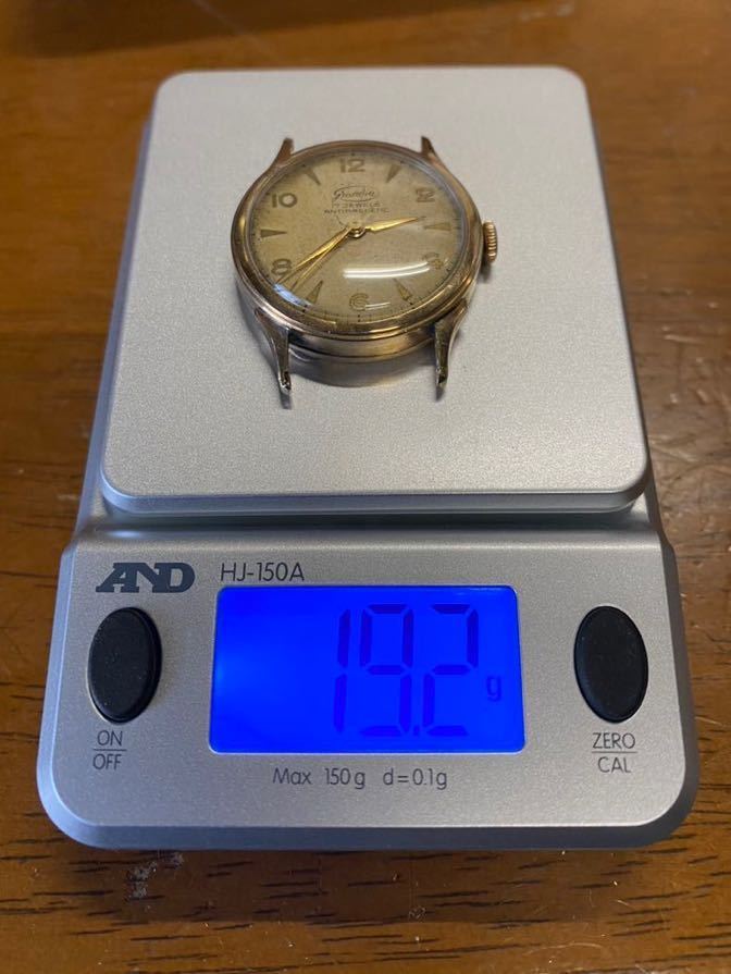 ジャンク　18k 0.750刻印あり　grandia グランディア　手巻き　腕時計　稼働品　ボーイズ　サイズ_画像8