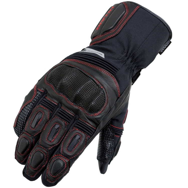 XLサイズ hit-air(ヒットエア) Glove W8 透湿防水ウィンターグローブ ブラック/レッド XL (秋冬モデル)