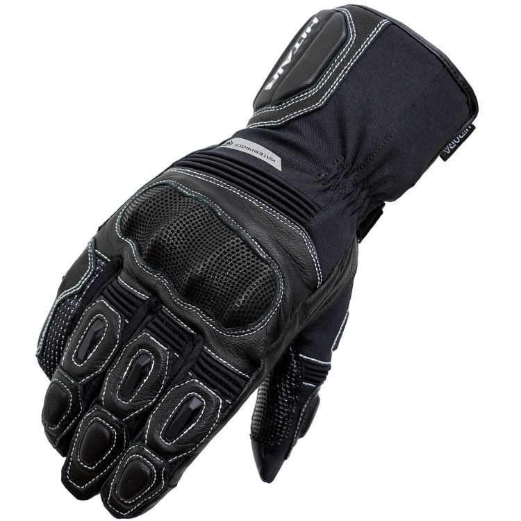 Lサイズ hit-air(ヒットエア) Glove W8 透湿防水ウィンターグローブ ブラック/ホワイト L (秋冬モデル)