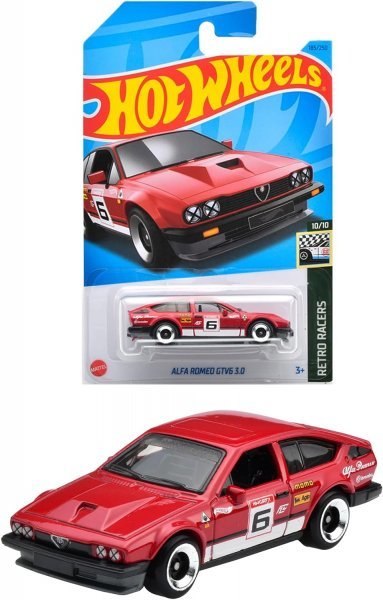 即決☆☆ALFA ROMEO GTV6 3.0 アルファロメオ　アルフェッタRETRO RACERS　 HNK17 　ホットウィール 　ベーシックカー　Hot Wheels_画像1