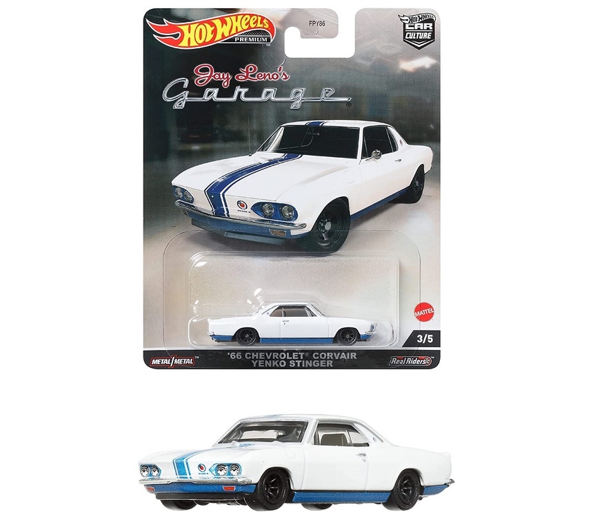 送料　220円〜即決☆☆'66 CHEVROLET CORVAIR YENKO STINGER ホットウィール Hot Wheels JAY LENO'S　　シボレー　コルヴェア_画像1