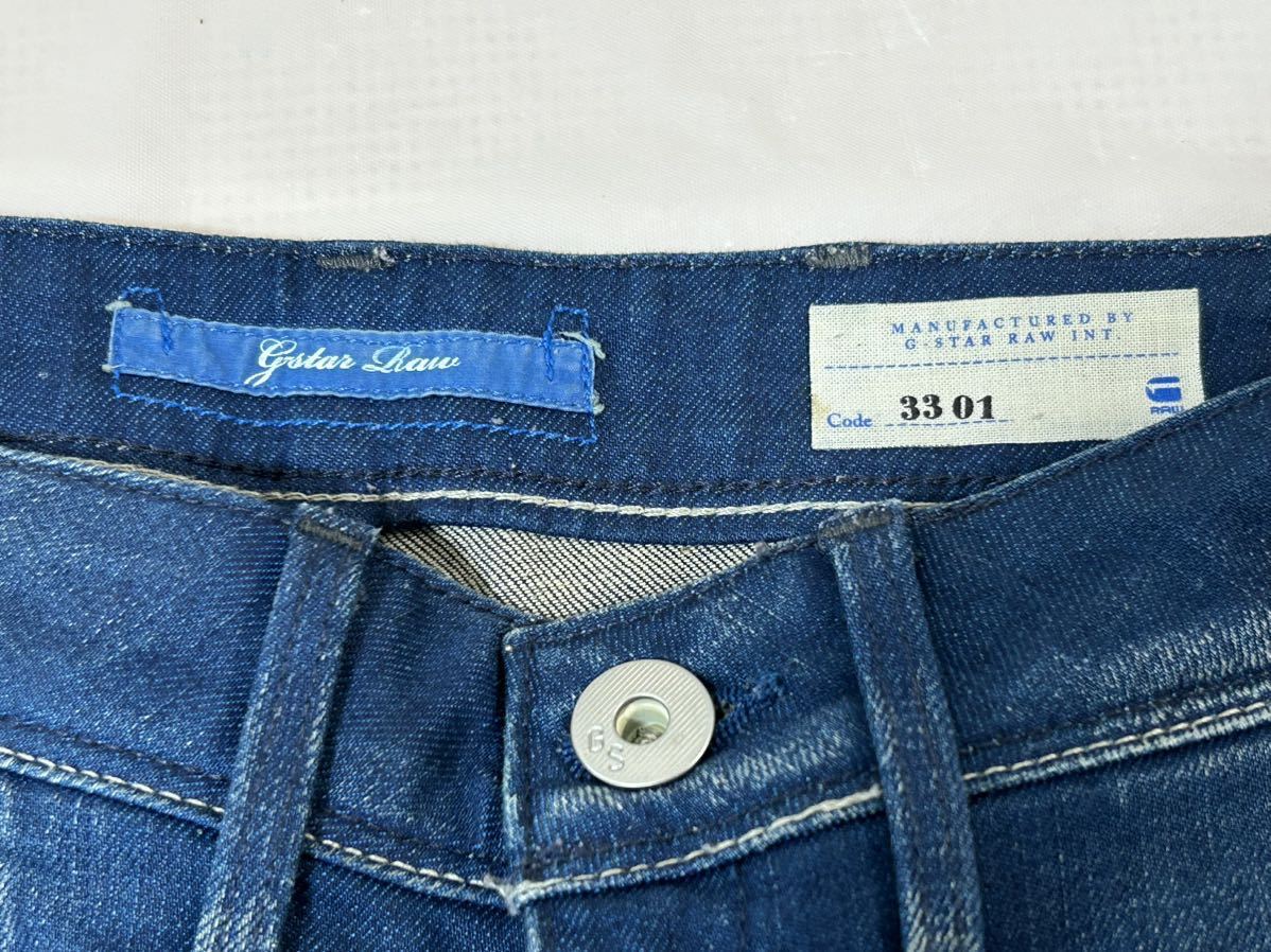 ●O368● G-Star RAW ジースターロウ 3301 レディース ジーンズ デニムパンツ W26L32 ブルー_画像4