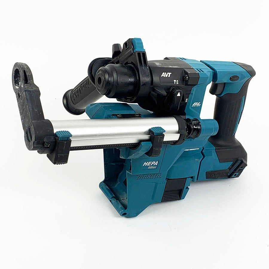 makita マキタ 18V 18mm 充電式 ハンマドリル HR183D+集じんシステム DX16 青 本体 ハンドル付き 動作品 [M10657]_画像1