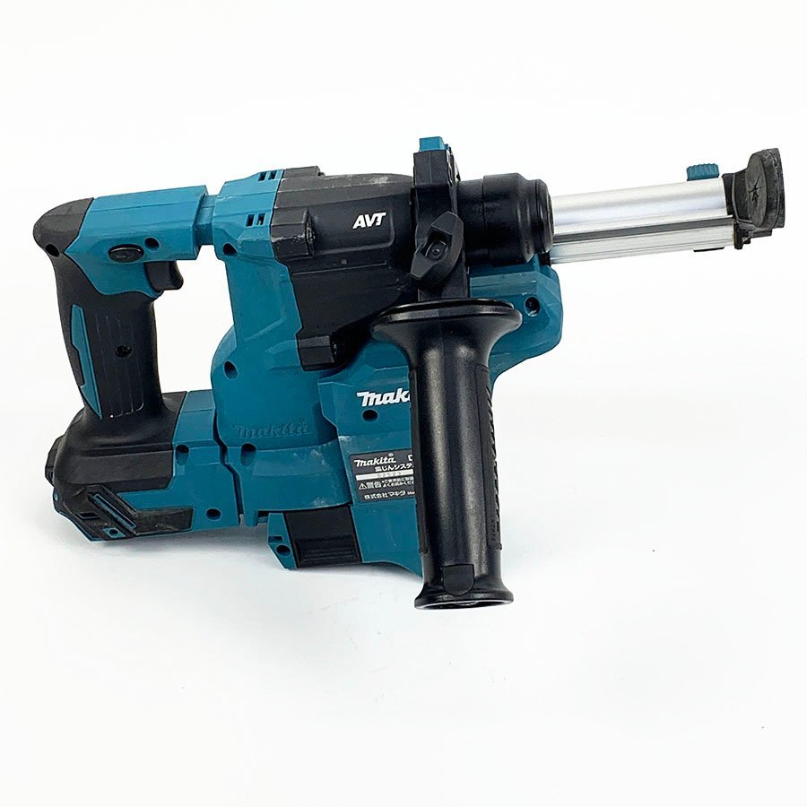 makita マキタ 18V 18mm 充電式 ハンマドリル HR183D+集じんシステム DX16 青 本体 ハンドル付き 動作品 [M10657]_画像2