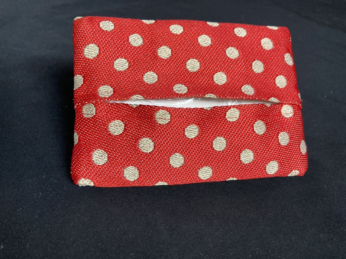 ハンドメイド　たたみへり　ティッシュケース　ポケット付　畳縁　handmade Japanese tatami edging brocade pocket tissue pouch 10_画像1