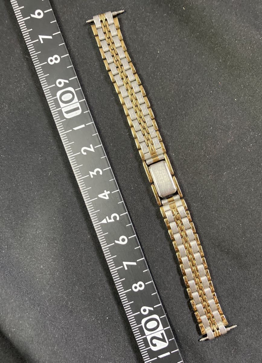 アンティーク　ステンレス時計用バンド14.5センチ　antique stainless watchband combination gold silverビンテージ ブレス コンビ_13ミリのバネ棒装着した状態