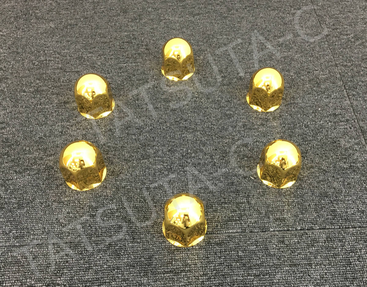 新品即納！新品 8穴用 8個セット 金色 ゴールドメッキ ステンレス ナットキャップ JIS41mm 高さ51mm デコトラ G0021Ⅰ_画像1