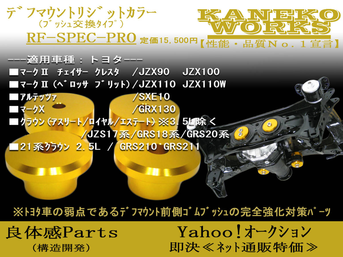 マーク2JZX90JZX100JZX110SXE10GRX130_クラウン3.5L除くJZS17系GRS18系GRS20系GRS210GRS211 KANEKOWORKSデフマウントリジットカラーRFPro__RF-SPEC-PRO・・・デフキャリア前側用