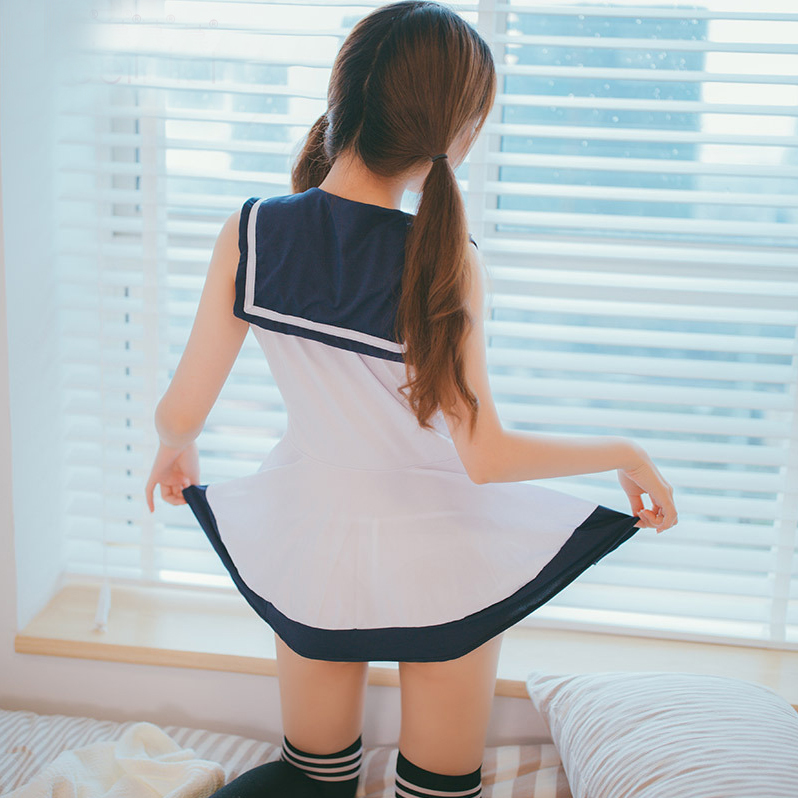 n512　超セクシー 誘惑 学生服風 セーラー服　ワンピース　制服 コスチューム コスプレ衣装 ナイトウェア ミニスカート_画像4