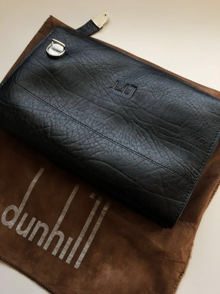 未使用的項目登喜路Dunhill皮革第二袋手拿包 原文:未使用品 dunhill ダンヒル レザー セカンドバッグ クラッチバック