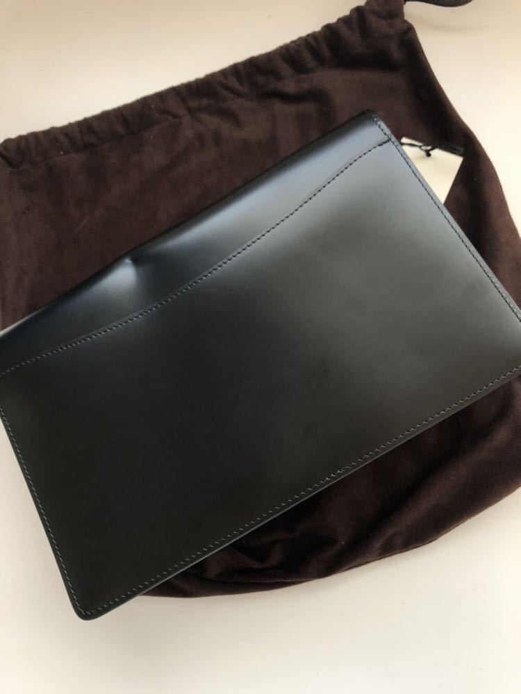  原文:1円～ 新品 dunhill ダンヒル レザー セカンドバッグ 黒色 クラッチバッグ メンズ 鞄 男性用 ビジネスバッグ