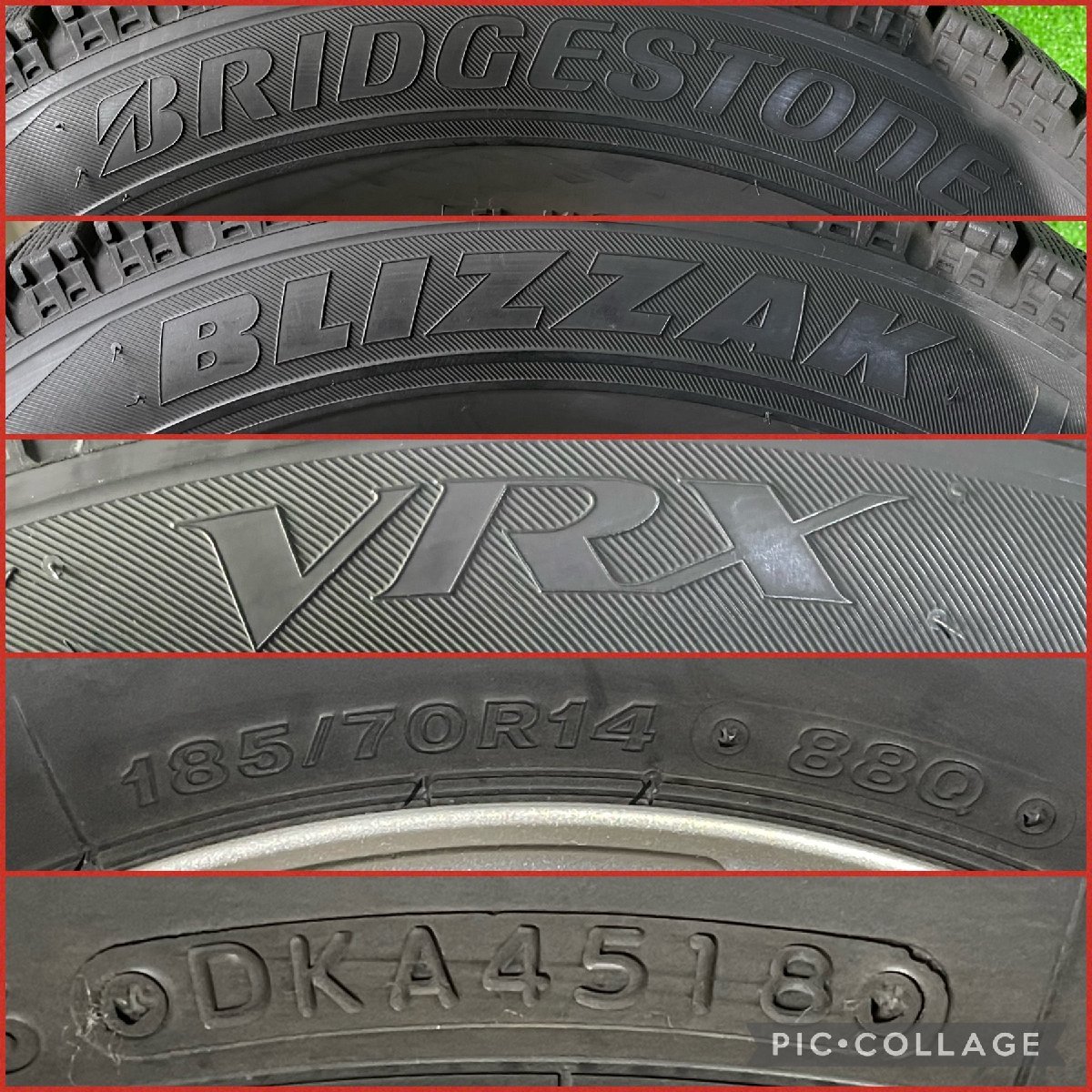 SIBILLA GS-5 14インチ 5.5J +42 PCD100 4H【185/70R14】BLIZZAK VRX 2018年製 6分山 冬 スタッドレスタイヤ付4本セット！_画像8