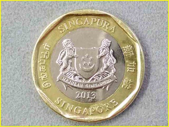 【シンガポール 1ドル 硬貨/2013年】 1 DOLLAR/バイカラー/バイメタル/現行硬貨/コイン_画像3