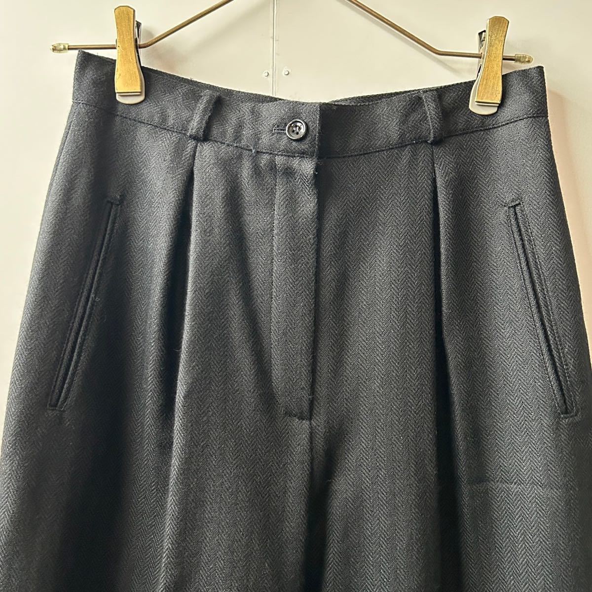 Calvin Klein カルバンクライン ウール セットアップ ジャケット パンツ スーツ 9 ヘリンボーン 黒 ブラック系 レディース_画像9