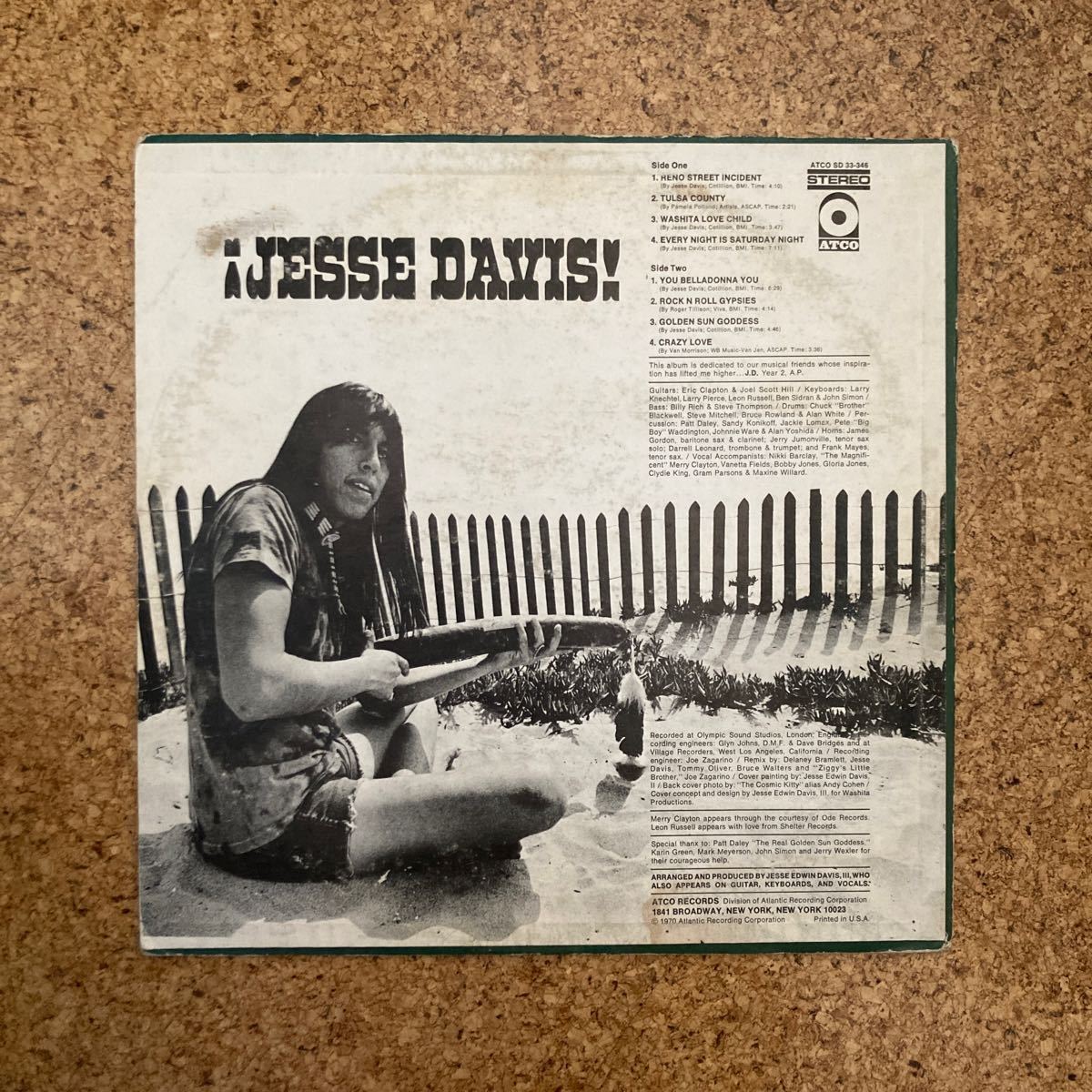 USオリジナル Jesse Davis「Jesse Davis!」CSあり Leon Russell やGram Parsons、Eric Claptonなど豪華メンバー参加の名盤_画像2