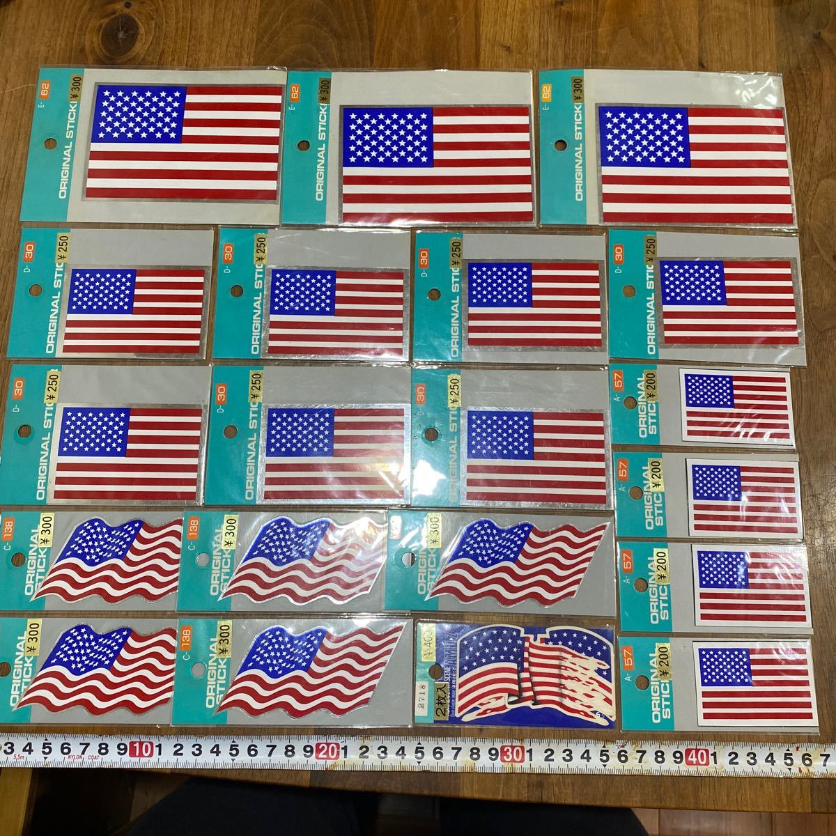 希少　当時物　未使用　訳ありジャンク　USA 国旗　サイズいろいろ20枚セット　T-9_画像1