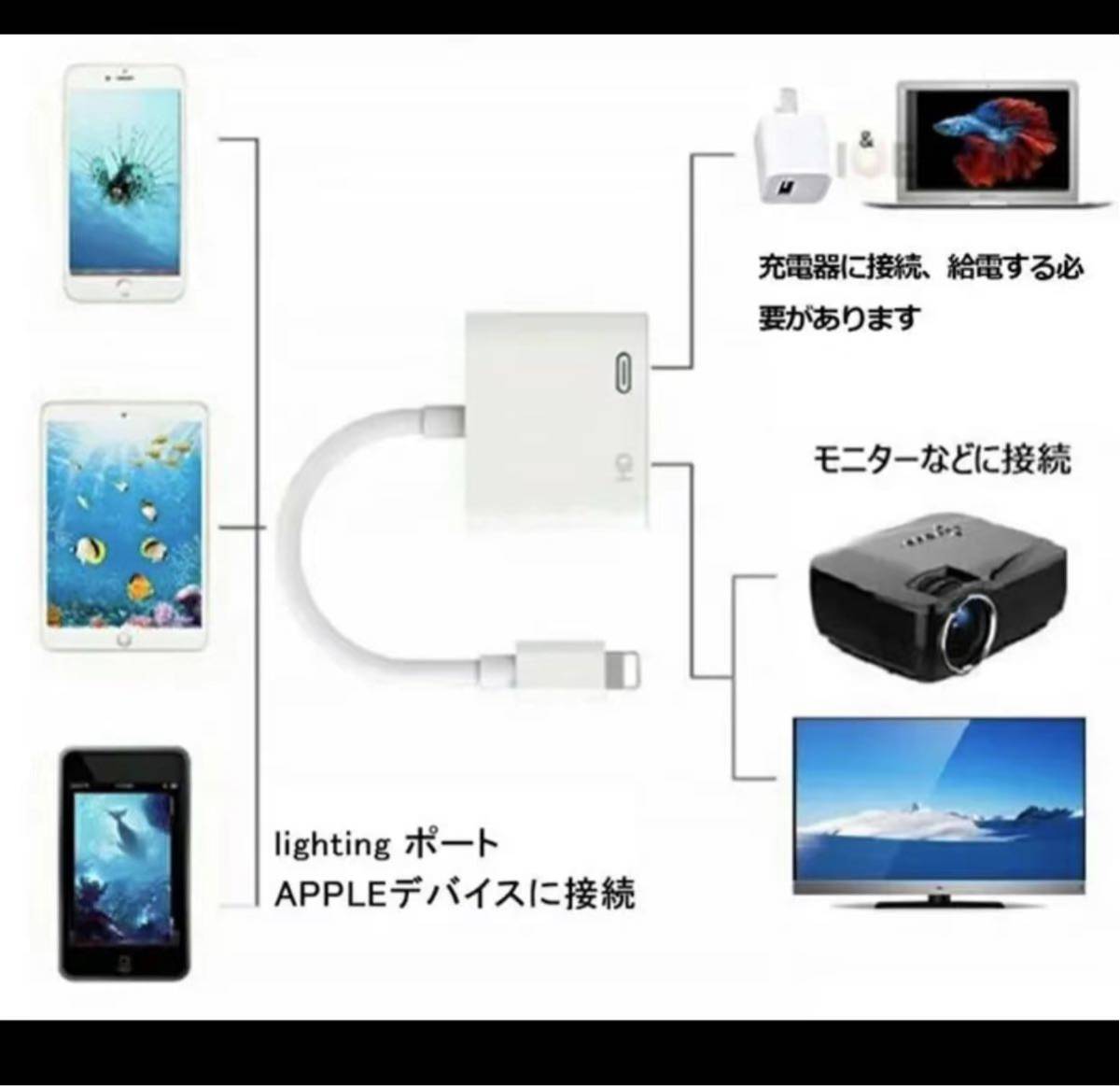 iphone HDMI変換ケーブルiphoneテレビ接続ケーブル_画像5