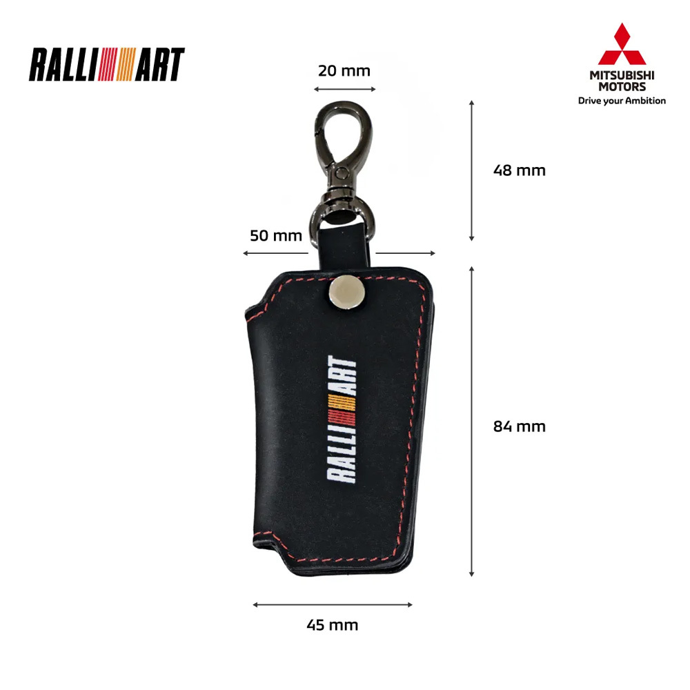  Mitsubishi original RALLIART Ralliart smart key case n back leather cover remote control key holder MITSUBISHI GENUINE ACCESSORIES