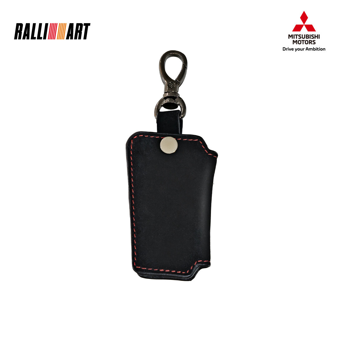  Mitsubishi original RALLIART Ralliart smart key case n back leather cover remote control key holder MITSUBISHI GENUINE ACCESSORIES
