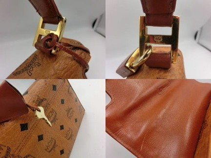 T【ノ3-77】【60サイズ】▲MCM ヴィセトス/レザー 2WAYミニハンドバッグ/ショルダーストラップ付/※カビ臭・傷・汚れ有_画像7