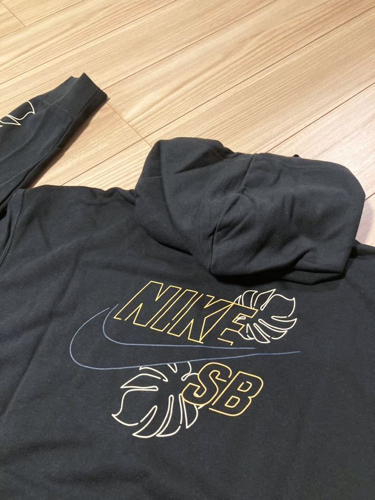 新品未使用 送料無料★NIKE SBナイキ★長袖スウェットフーディトップス/Lサイズ黒ブラック★刺繍ロゴパーカー袖バッグプリントトレーナー_画像5