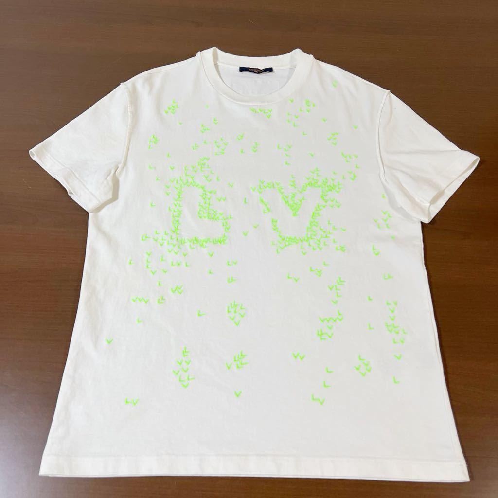 【美品】LOUIS VUITTON ルイヴィトン 2022AW スプレッド エンブロイダリー Tシャツ LVロゴ 逆さロゴ size L