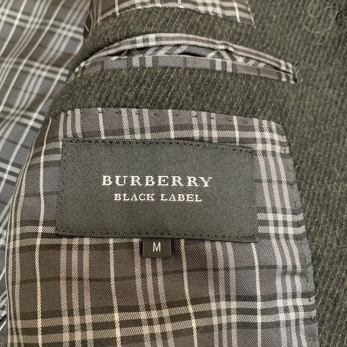 《美品》バーバリーブラックレーベル ウール Pコート ジャケット ノバチェック 銀ボタン グレー BURBERRY BLACK LABEL N32_画像8