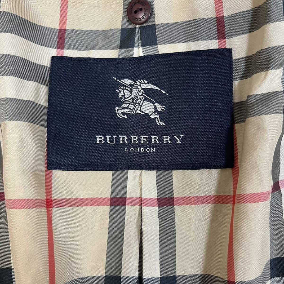 《Lサイズ》バーバリーロンドン ステンカラーコート ノバチェック 撥水加工 ボルドー BURBERRY LONDON N44_画像9