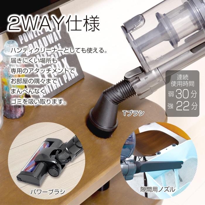 掃除機 コードレス サイクロン 2in1 コードレス掃除機 サイクロン掃除機 静音 充電式_画像4