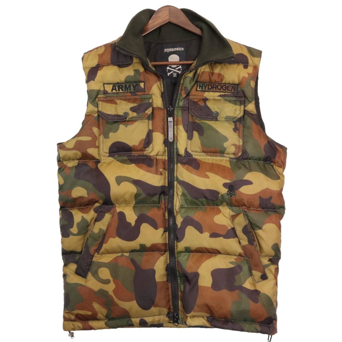  Hydrogen HYDROGEN down vest jacket blouson camouflage -ju pattern camouflage pattern military embroidery green group green series XL