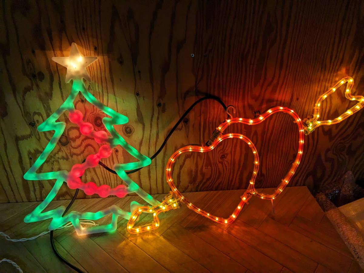 クリスマス イルミネーションライト モチーフ 照明 ライト ツリー ハート 2個セット_画像2
