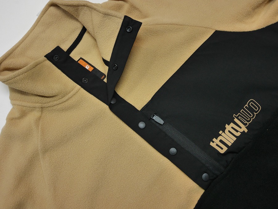 【新品】24 ThirtyTwo REST STOP ANORAK - BLACK/TAN - M 撥水 ミドルレイヤー ジャケット スノーボード パーカー 正規品_画像3