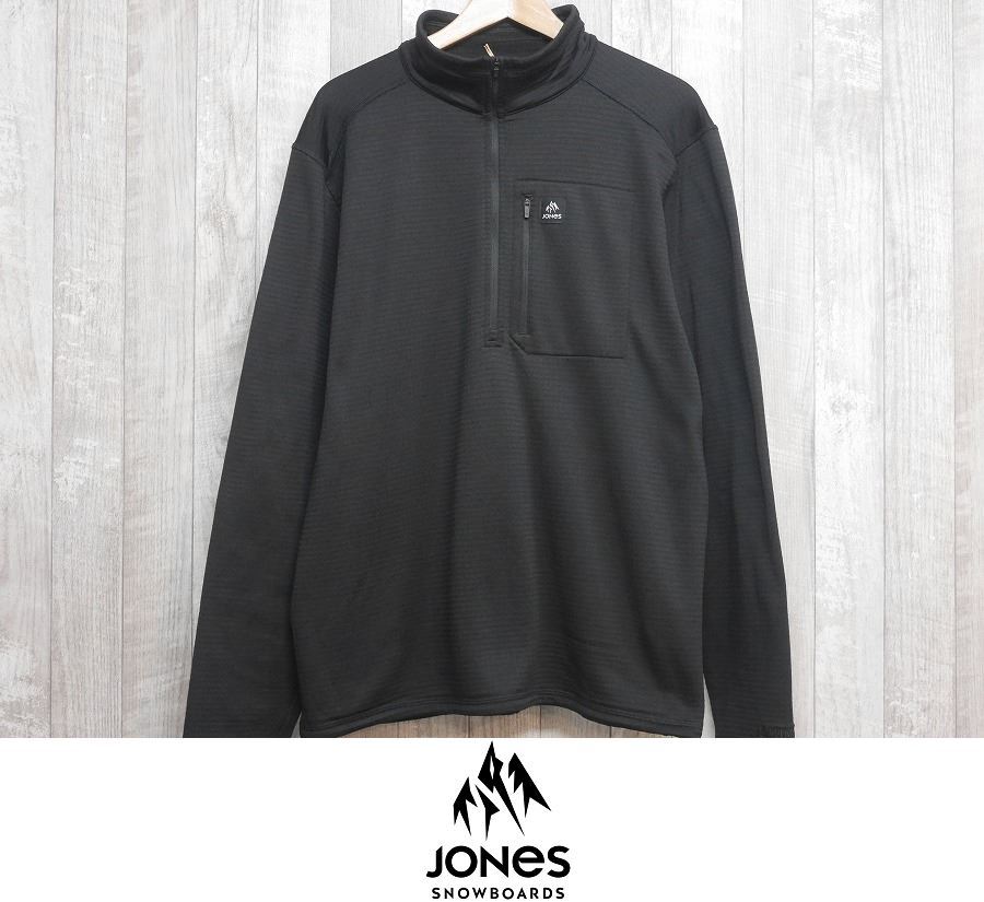 【新品】24 JONES FLAGSHIP RECYCLED GRID HALF ZIP - M - STEALTH BLACK 正規品 スノーボード ミドルレイヤー アパレル パーカー