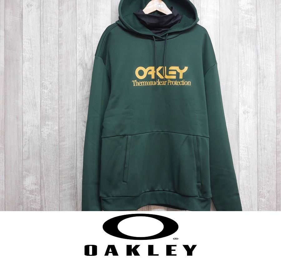 【新品】24 OAKLEY RIDER LONG 2.0 HOODIE - M - HUNTER GREEN/AMBER YELLOW 撥水 パーカー スノーボード 正規品