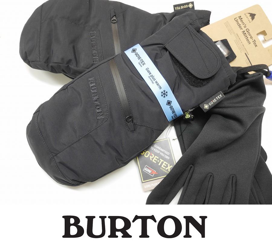 【新品】24 BURTON GORE-TEX UNDER MITTENS - Black - Lサイズ 正規品 ミトン グローブ ゴアテックス インナーグローブ付き スノーボード