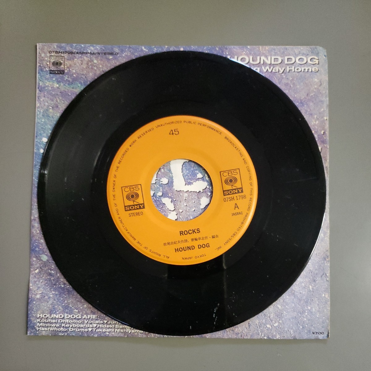 中古シングルレコード ハウンドドッグ ／ Ｒｏｃｋｓ・Ｌｏｎｇ Ｗａｙ Ｈｏｍｅ_画像3