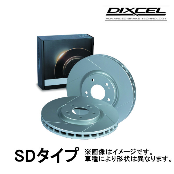 DIXCEL スリット ブレーキローター SD フロント ミラ カスタムRS(VSC付/ベンチディスク) L275S 06/12～2009/4 SD3818013S_画像1