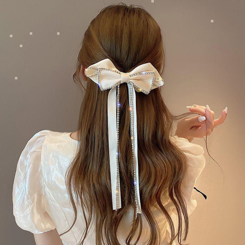 ヘアアクセサリー バレッタ ビッグリボン 韓国 ヘアクリップ 髪留め ブラック 結婚式 ウェディング ブライダルの画像7