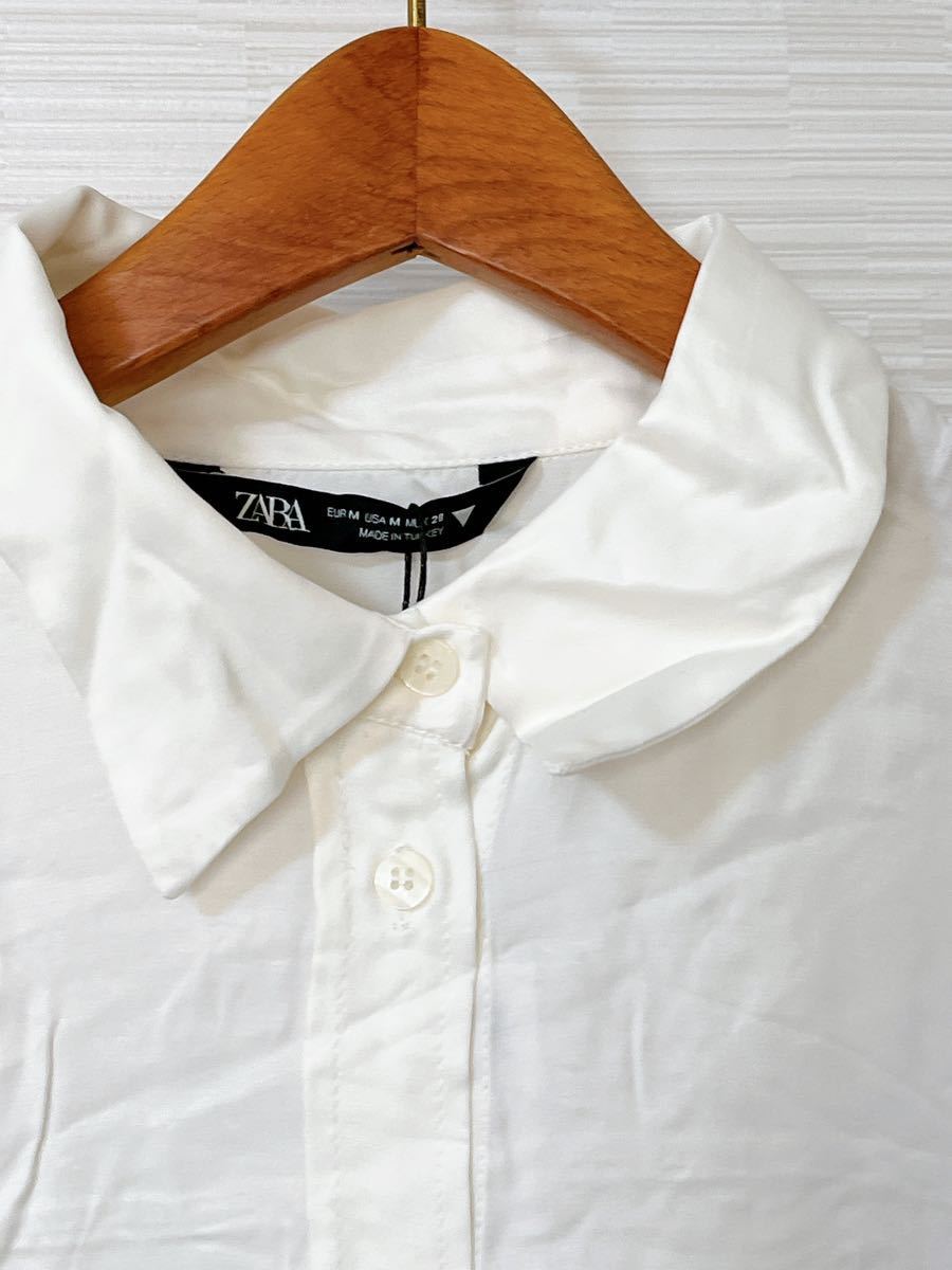 ZARA新品未使用品 白シャツ ドレスシャツ 長袖 長袖シャツ Mサイズ