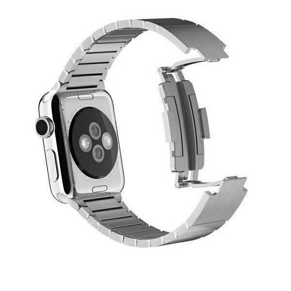 Apple Watch用リンクブレスレット 42/44/45mmベルト バンド アップルウォッチ ステンレス シルバー_画像3
