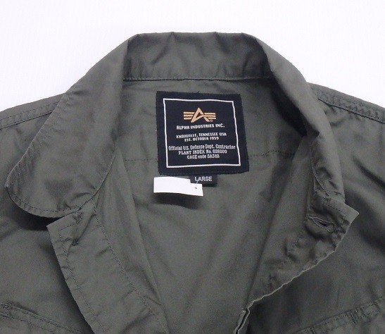 ALPHA INDUSTRIES アルファ ファティーグジャケット カーキ TA1120-119 size:L囗T巛_画像2