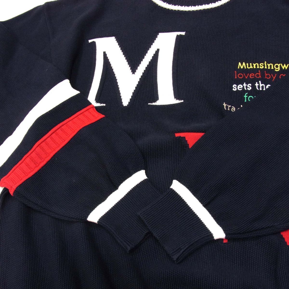 ◆MUNSINGWEAR マンシングウェア ゴルフ ニット クルーネックセーター 日本製 メンズ 1円スタート_画像3