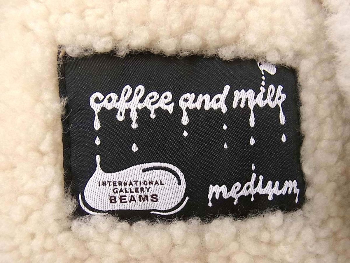 美品☆BEAMS ビームス COFFEE AND MILK ムートンベスト メンズ 秋冬物 羊革 1円スタート_画像8