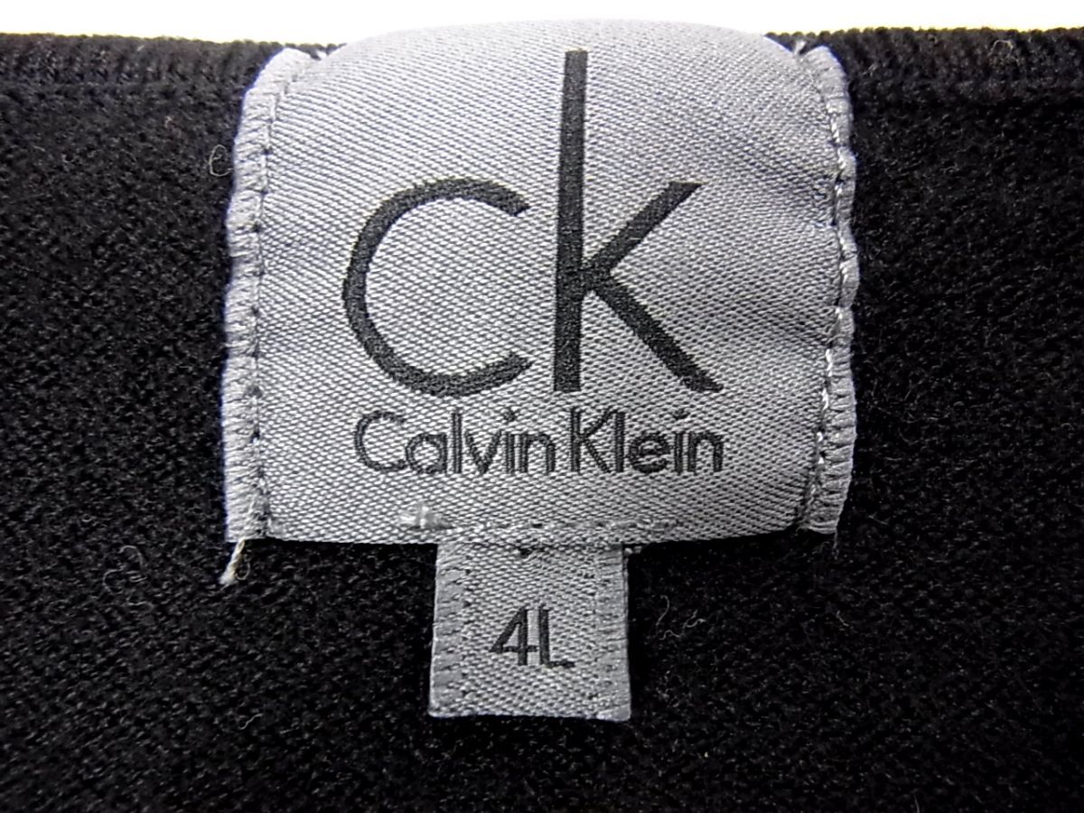 美品■Calvin Klein セーター プルオーバーニット 4L 大きいサイズ 立体ボーダー メンズ カルバンクライン 1円スタート_画像4