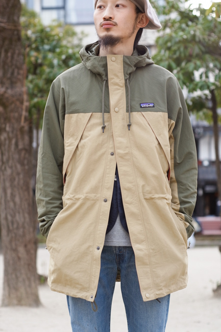 新品同様・タグあり★patagonia　パタゴニア　M'S RECYCLED NYLON PARKA　ナイロンパーカ　カーキ×ベージュ★メンズMサイズ_画像1