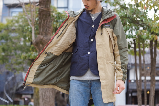 新品同様・タグあり★patagonia　パタゴニア　M'S RECYCLED NYLON PARKA　ナイロンパーカ　カーキ×ベージュ★メンズMサイズ_画像4