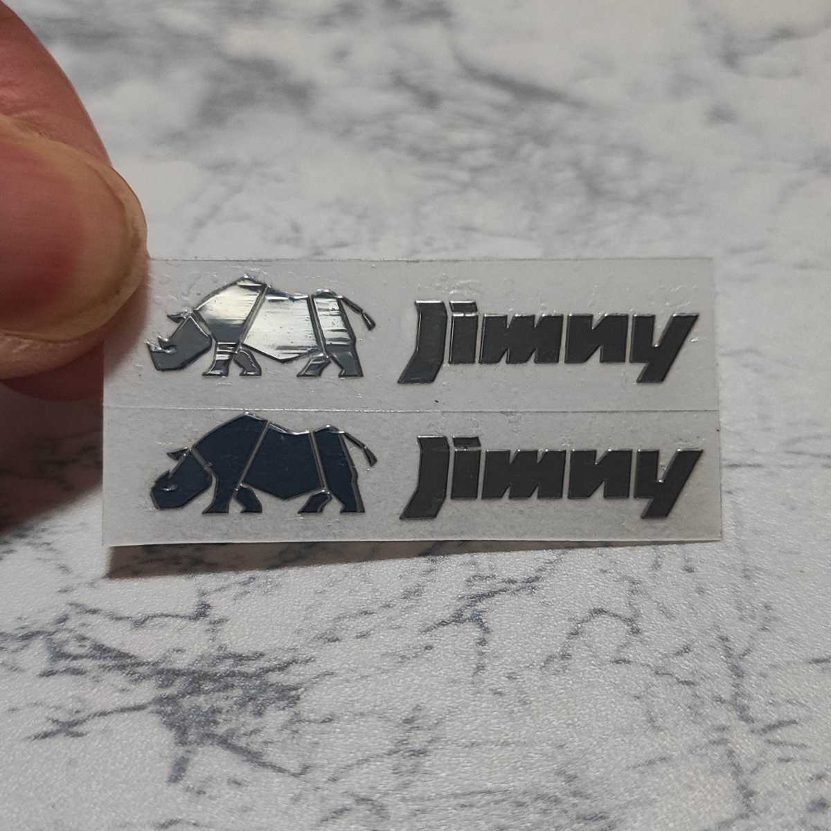 Jimny メッキ調ステッカー(4cm)2枚セット■SUZUKI ジムニー JB23 JB33 JB43 JB64 JB74 JA11 JA12 JA22 SJ30 シエラ■クーポンポイント_画像1